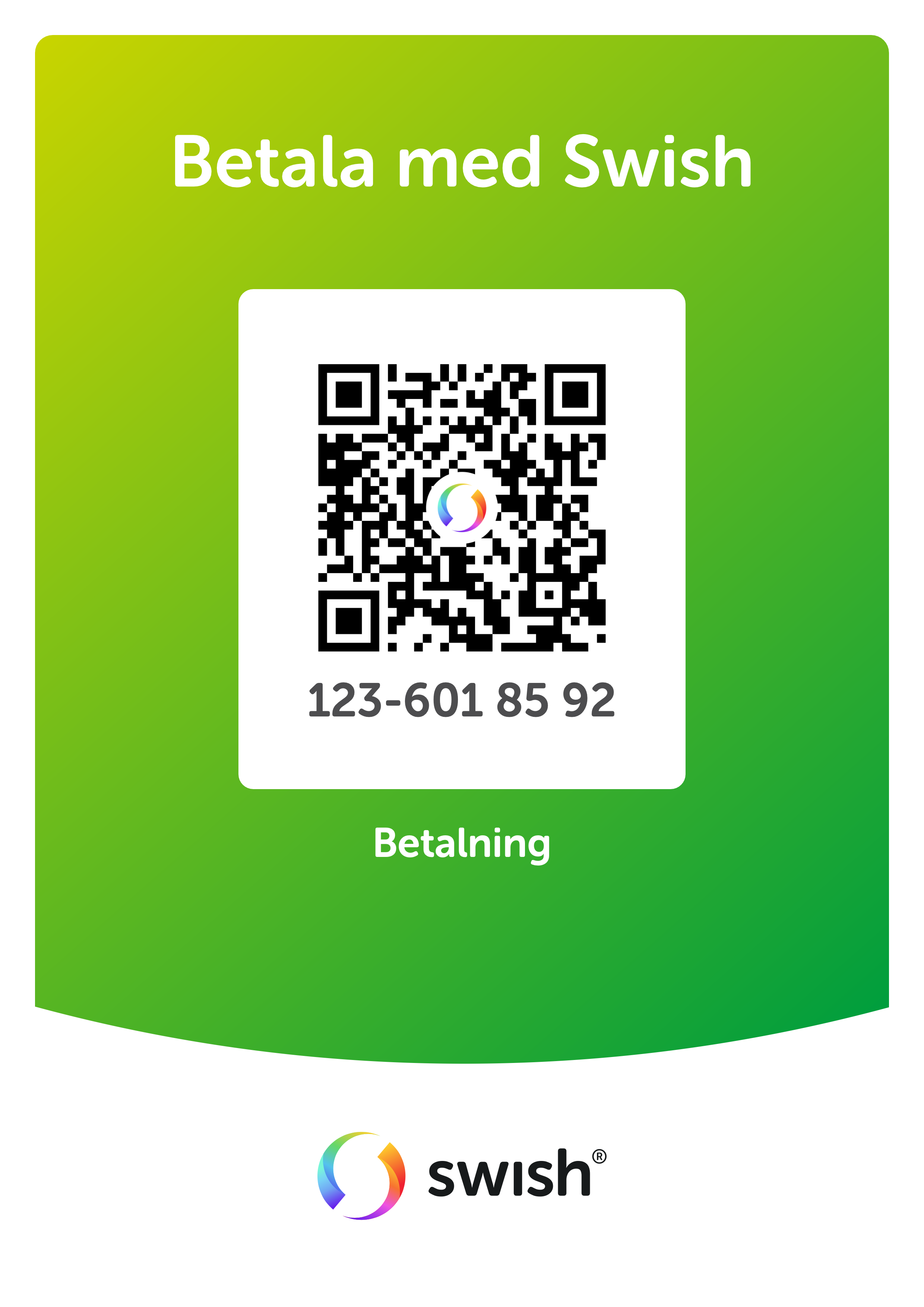Swish QR-kod · 123-601 85 92